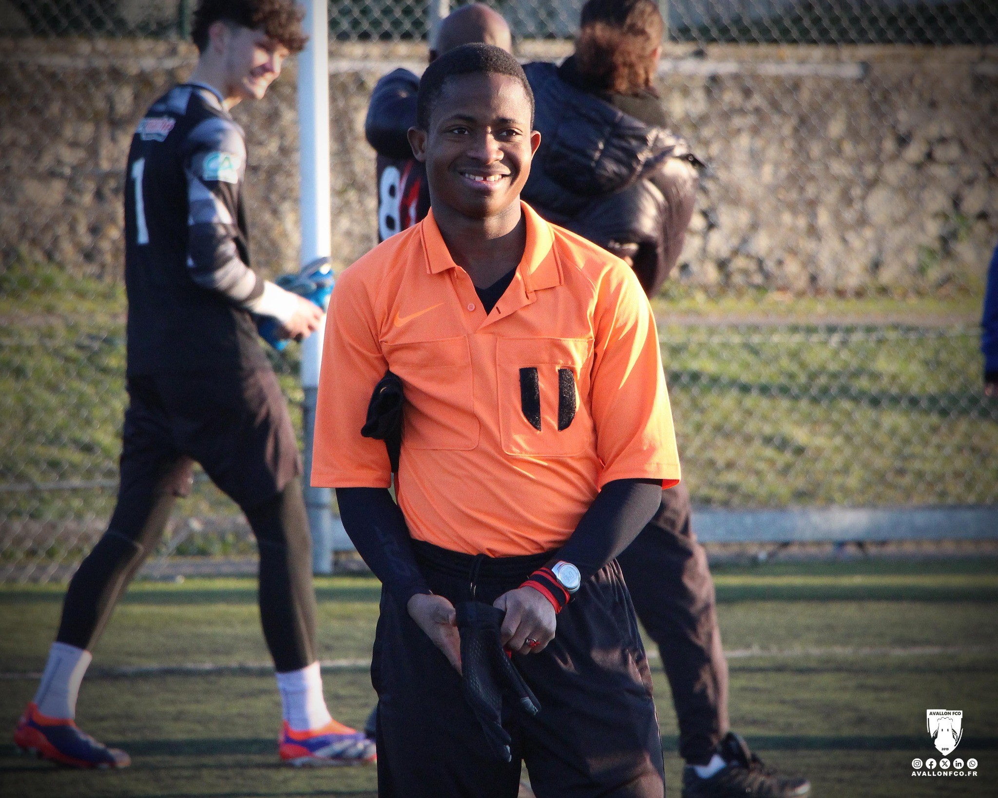 Aboubacar, arbitre de l’AFCO, sur le terrain
